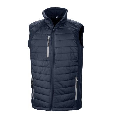 Black compass padded soft shell gilet