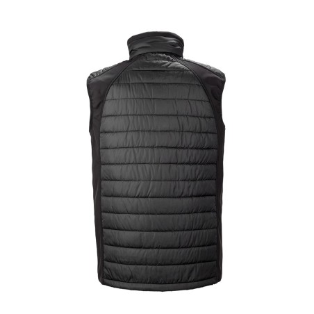 Black compass padded soft shell gilet