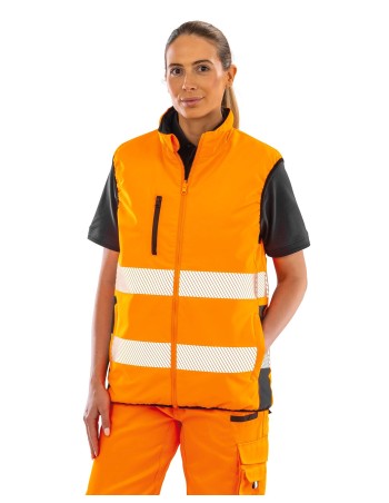 Reversible soft padded safety gilet