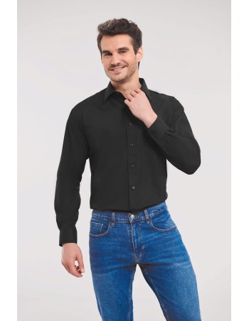 Men\\\'s Long-Sleeved Polycotton Poplin Shirt
