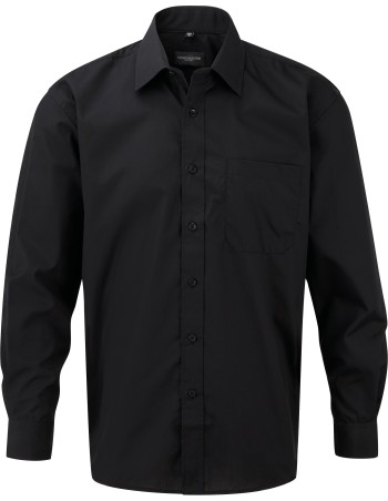Men\\\'s Long-Sleeved Polycotton Poplin Shirt 2