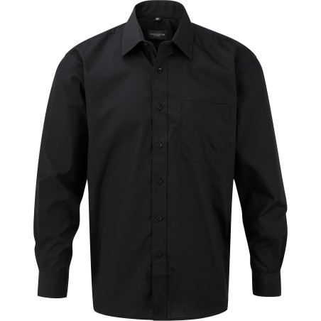 Men\\\'s Long-Sleeved Polycotton Poplin Shirt