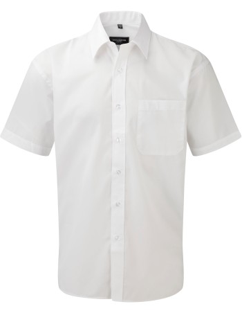 Men\\\'s Short-Sleeved Polycotton Poplin Shirt 2
