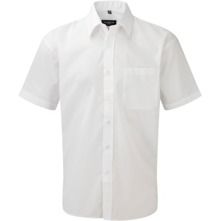 Men\\\'s Short-Sleeved Polycotton Poplin Shirt