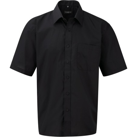 Men\\\'s Short-Sleeved Polycotton Poplin Shirt