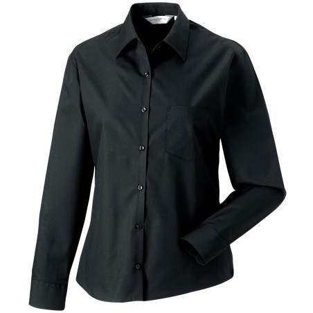 Camisa Popelina de algodón puro manga larga mujer