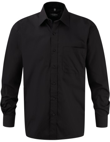 Men\\\'s Long-Sleeved Pure Cotton Poplin Shirt 2