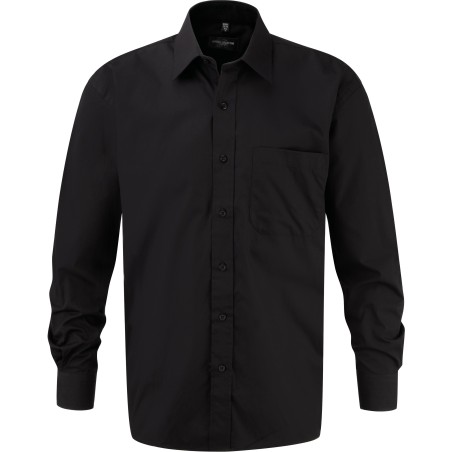 Men\\\'s Long-Sleeved Pure Cotton Poplin Shirt