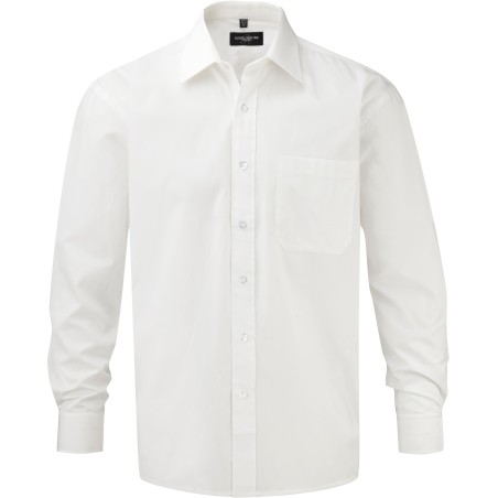 Men\\\'s Long-Sleeved Pure Cotton Poplin Shirt