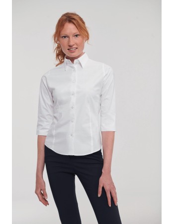 Ladies\\\' 3/4 Sleeved Fitted Shirt