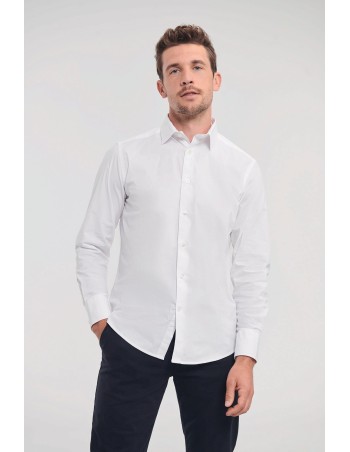 Camisa entallada manga larga hombre