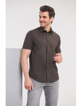 Camisa ajustada manga corta hombre