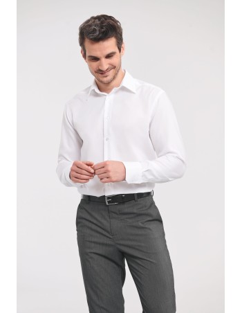 Men\\\'s Long-Sleeved Non-Iron Shirt - Tailored Fit