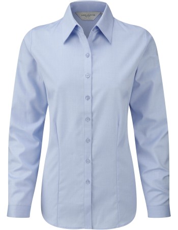 Ladies\\\' Long-Sleeved Herringbone Shirt 2