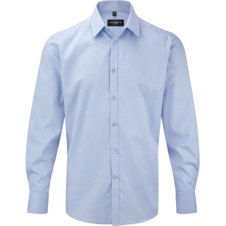 Men\\\'s Long-Sleeved Herringbone Shirt