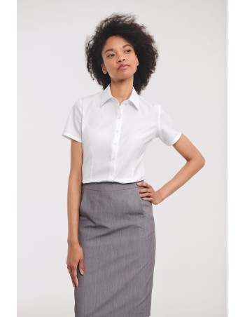 Camisa Espiga manga corta mujer