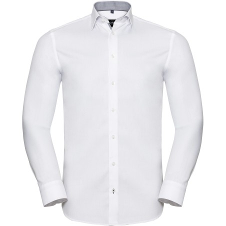 Long-sleeved Herringbone Shirt