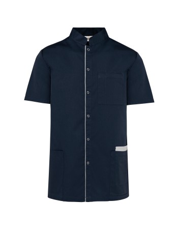 Men’s polycotton smock with press studs 2