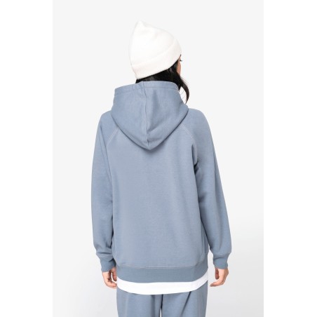 Sudadera ecorresponsable con capucha y mangas raglán mujer