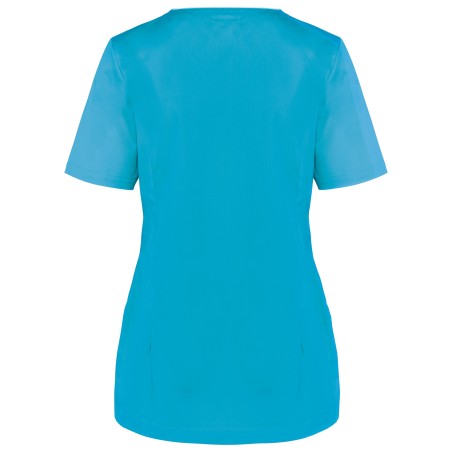 Blusa polialgodón con botones a presión mujer