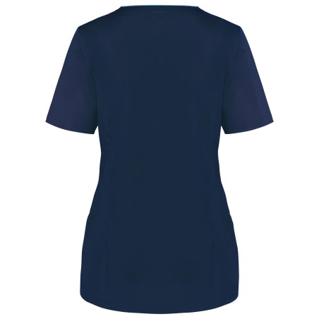 Blusa polialgodón con botones a presión mujer