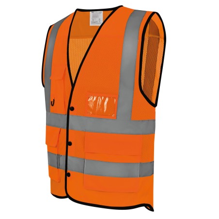Eco Superior high-visibility buttoned vest