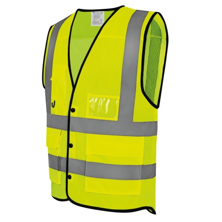 Eco Superior high-visibility buttoned vest