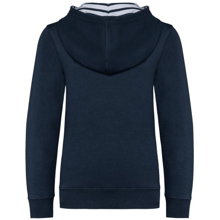 Unisex kids contrast patterned hooded sweatshirt