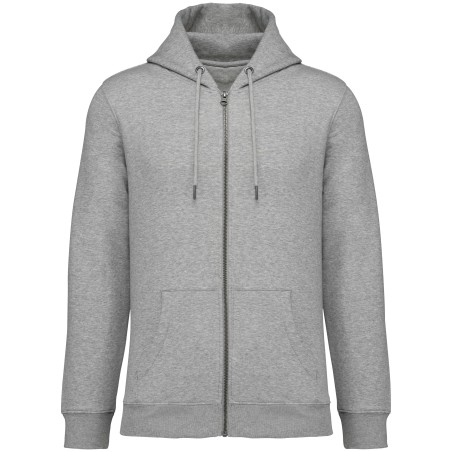 Eco-friendly unisex full zip hooded sweatshirt