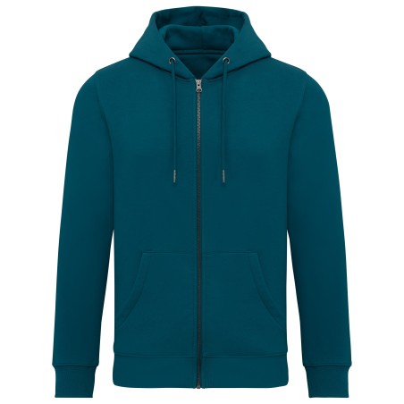 Eco-friendly unisex full zip hooded sweatshirt