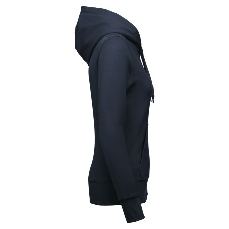 Sudadera con capucha y cremallera ecorresponsable mujer