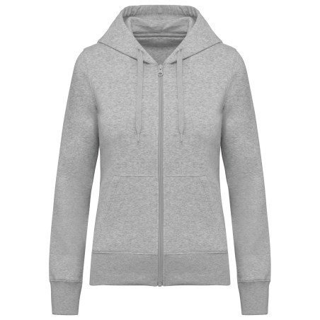Sudadera con capucha y cremallera ecorresponsable mujer