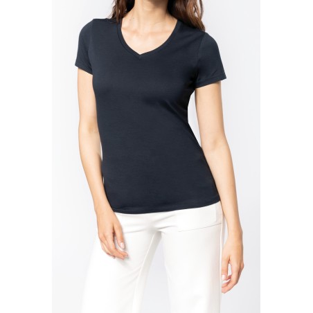 Camiseta Supima® cuello de pico manga corta mujer