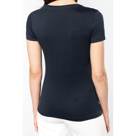 Camiseta Supima® cuello de pico manga corta mujer