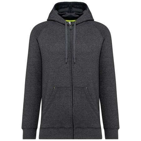 Unisex zipped fleece hoodie