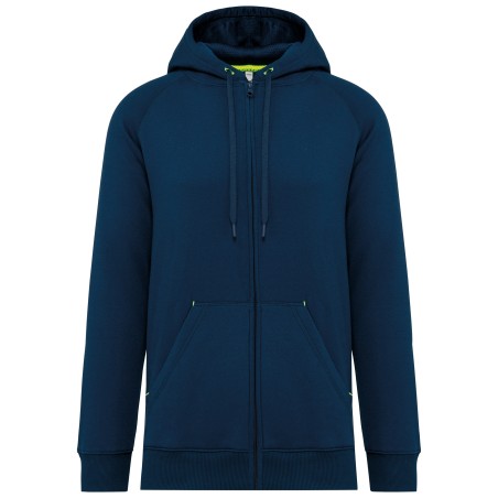 Unisex zipped fleece hoodie