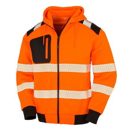 Recycled safety hooded sweatshirt