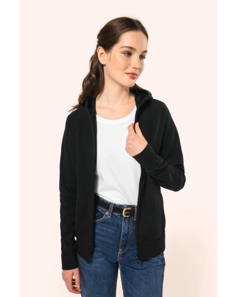 Chaqueta con cremallera y capucha mujer