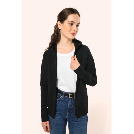 Chaqueta con cremallera y capucha mujer