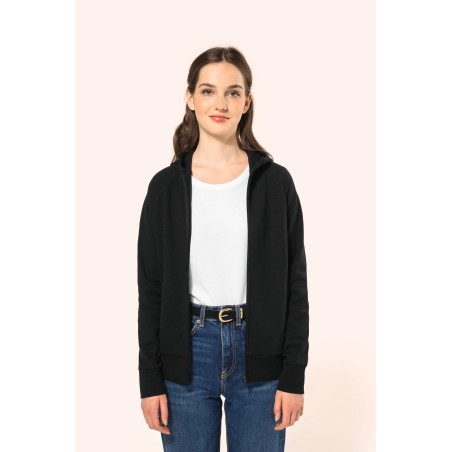 Chaqueta con cremallera y capucha mujer