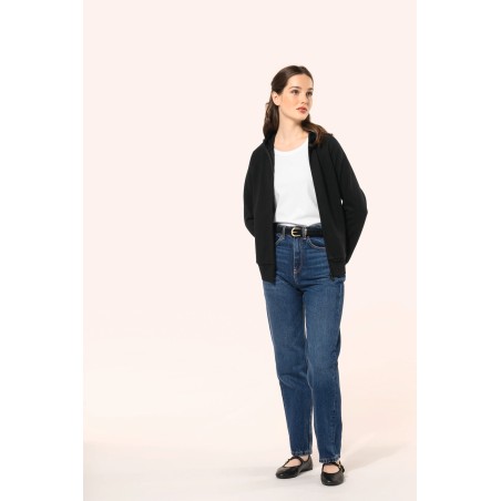 Chaqueta con cremallera y capucha mujer