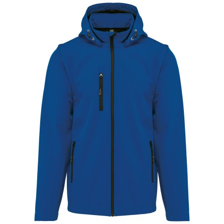 Chaquetas softshell 3 capas con capucha y mangas extraíbles unisex
