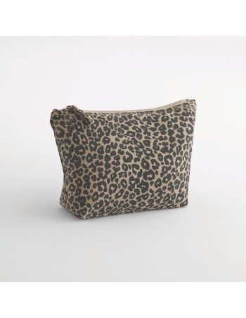 Estuche de lona con estampado de leopardo