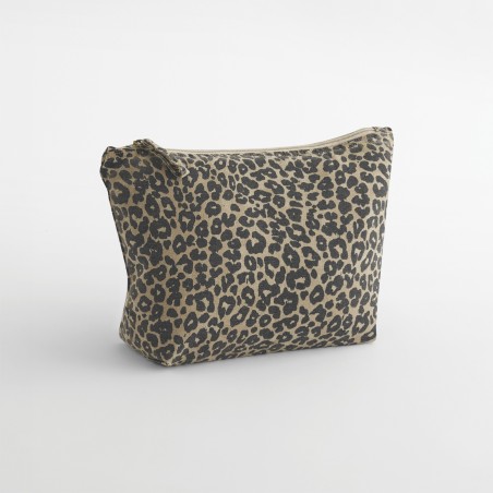 Estuche de lona con estampado de leopardo