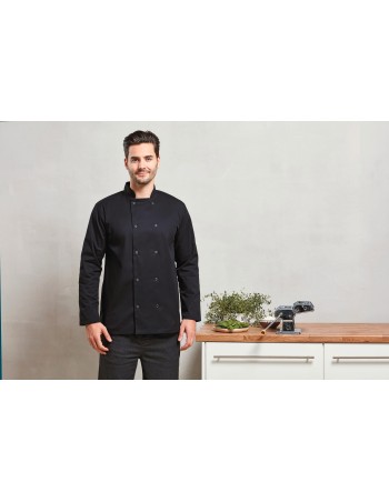 Chaqueta de cocina botones a presión manga larga
