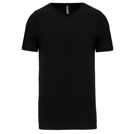 Camiseta con elastano cuello de pico hombre