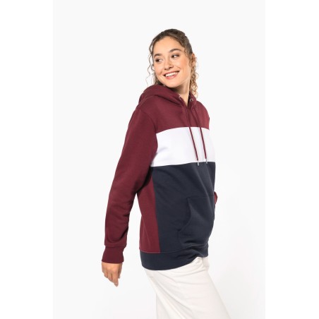 Sudadera tricolor con capucha unisex