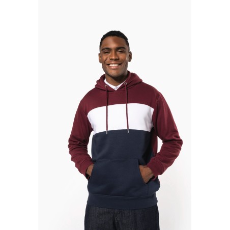 Sudadera tricolor con capucha unisex