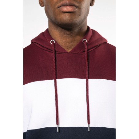 Sudadera tricolor con capucha unisex