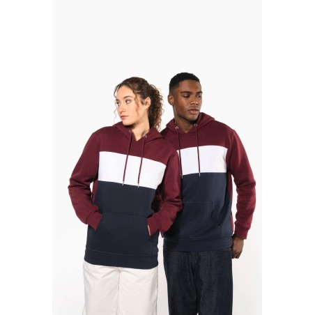 Sudadera tricolor con capucha unisex